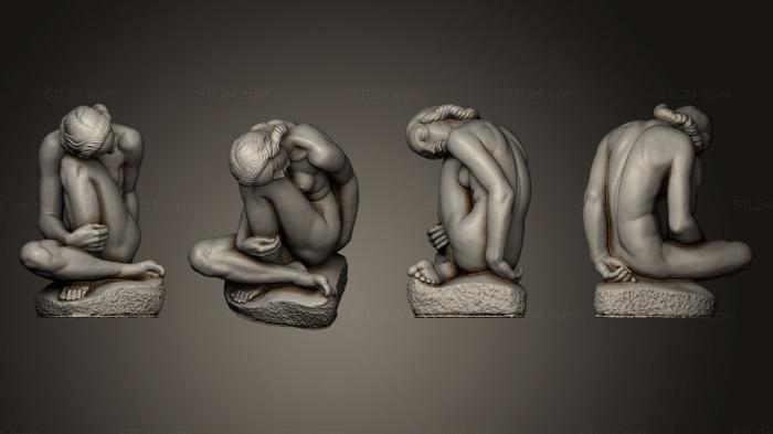 Figurines of people (Sitting Girl, STKH_0136) 3D models for cnc